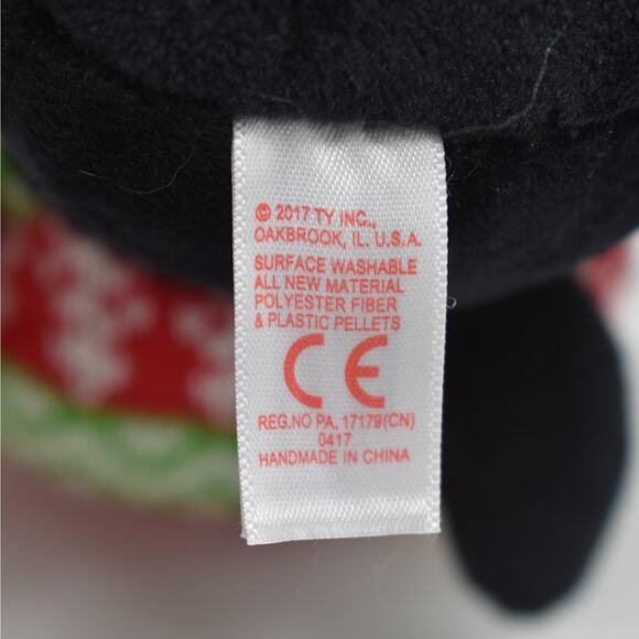 TY Beanie Boo Penelope Penguin 6" plush small stuffed animal w/ hat glitter eyes - Picture 4 of 5